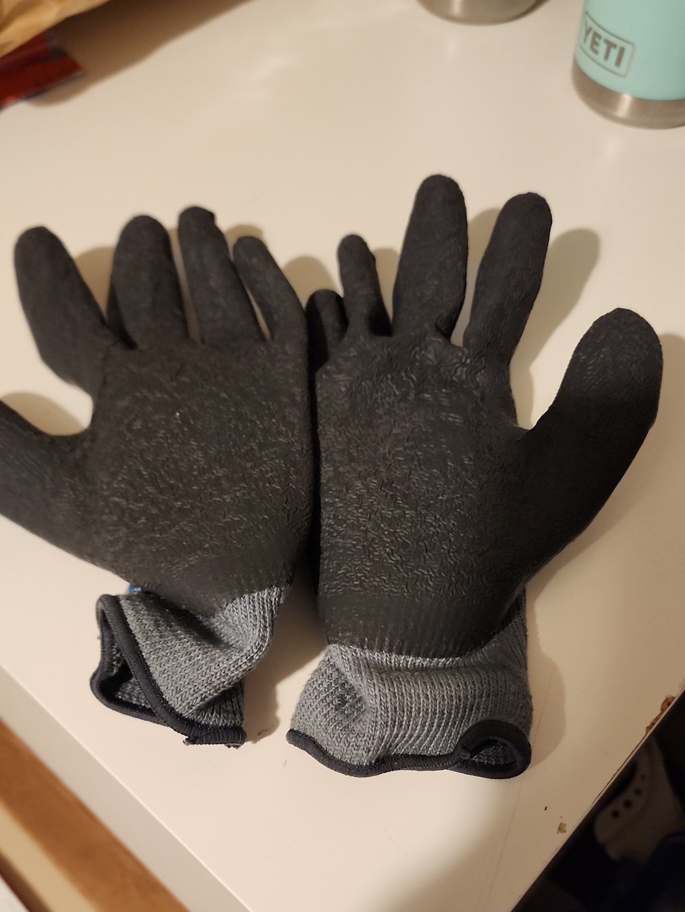 3 Pair: NEW General Purpose 330 Black/Blue Work Gloves - 9/L - Picture 8 of 10